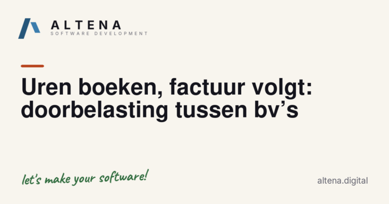 Uren boeken, factuur volgt: doorbelasting tussen bv’s